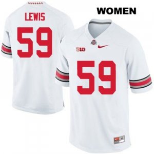 Women's NCAA Ohio State Buckeyes Tyquan Lewis #59 College Stitched Authentic Nike White Football Jersey HI20K64JV